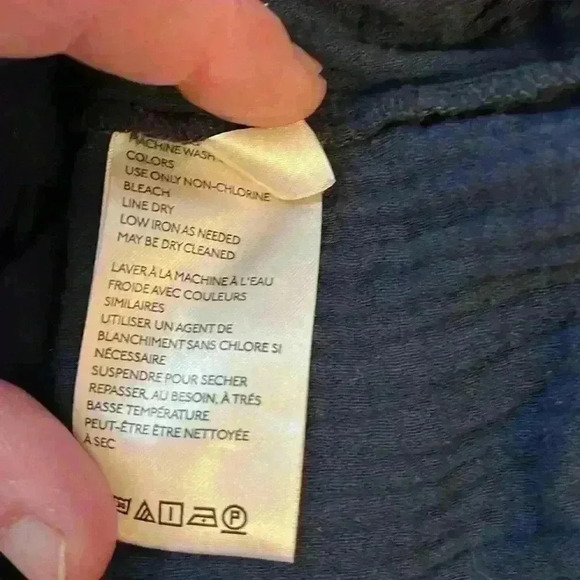 FREE PEOPLE Navy Long Sleeve Boho Blouse Size Small​ - Picture 7 of 8